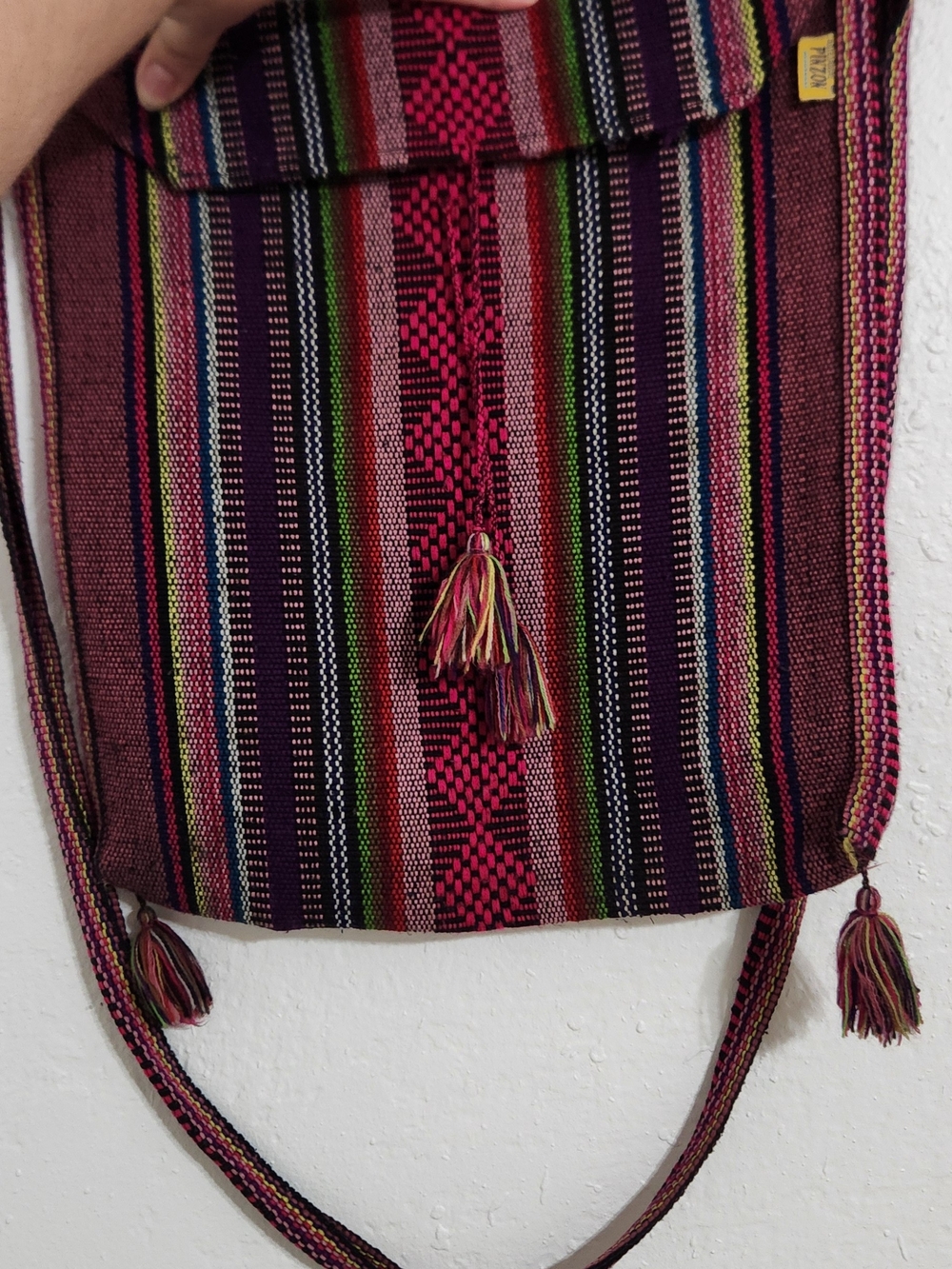 Handwoven Multicolor Tassel Crossbody Bag - Artisan Style
